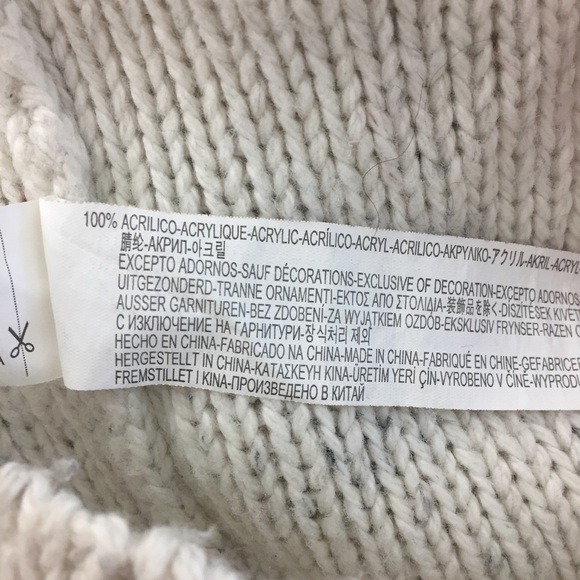 Bershka oatmeal chunky knit cowl neck sweater - Picture 6 of 7